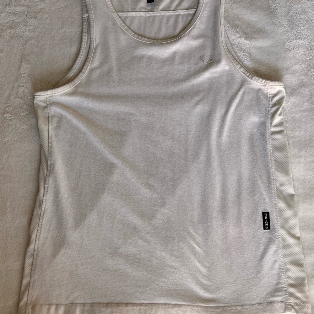 ASRV CottonPlus Cream/White Mens Tank